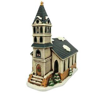 Lefton Vintage Christmas First Church Colonial Lighted Snow Village